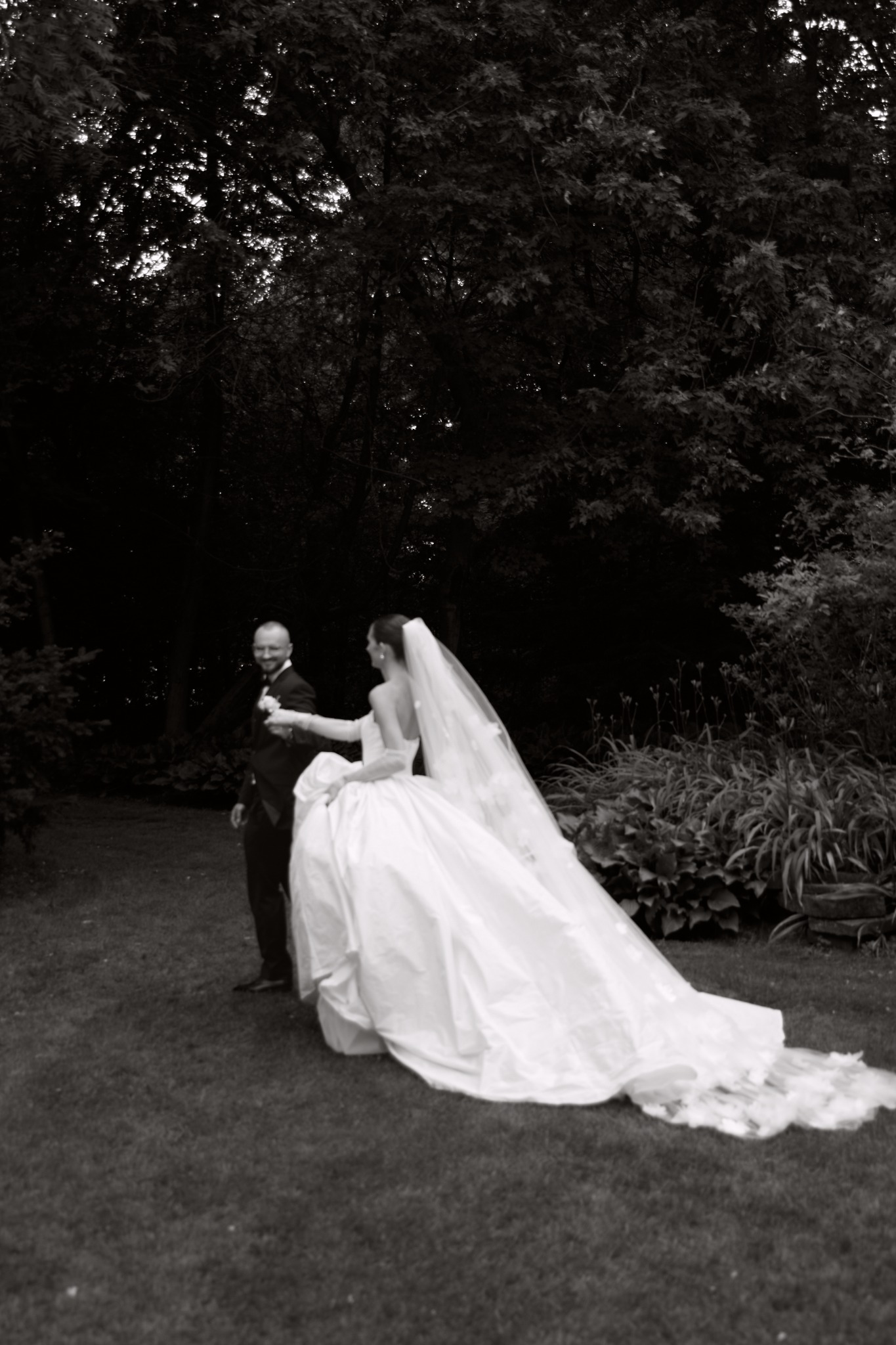 Black & white garden portrait